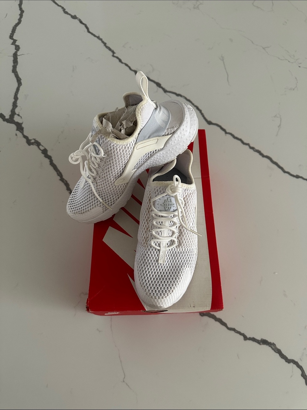 Nike Women's White Mesh Athletic Sneakers